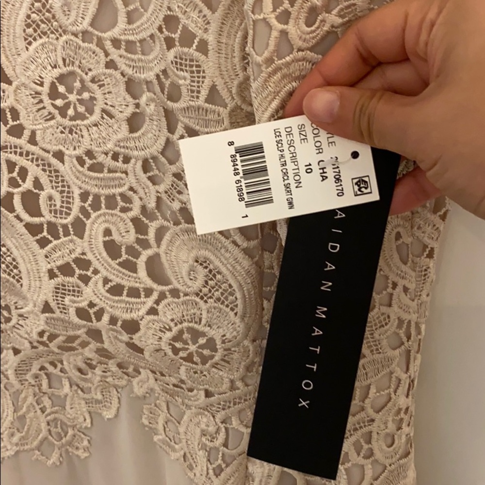 Aidan Mattox Champagne Long Dress NWT - Picture 6 of 9